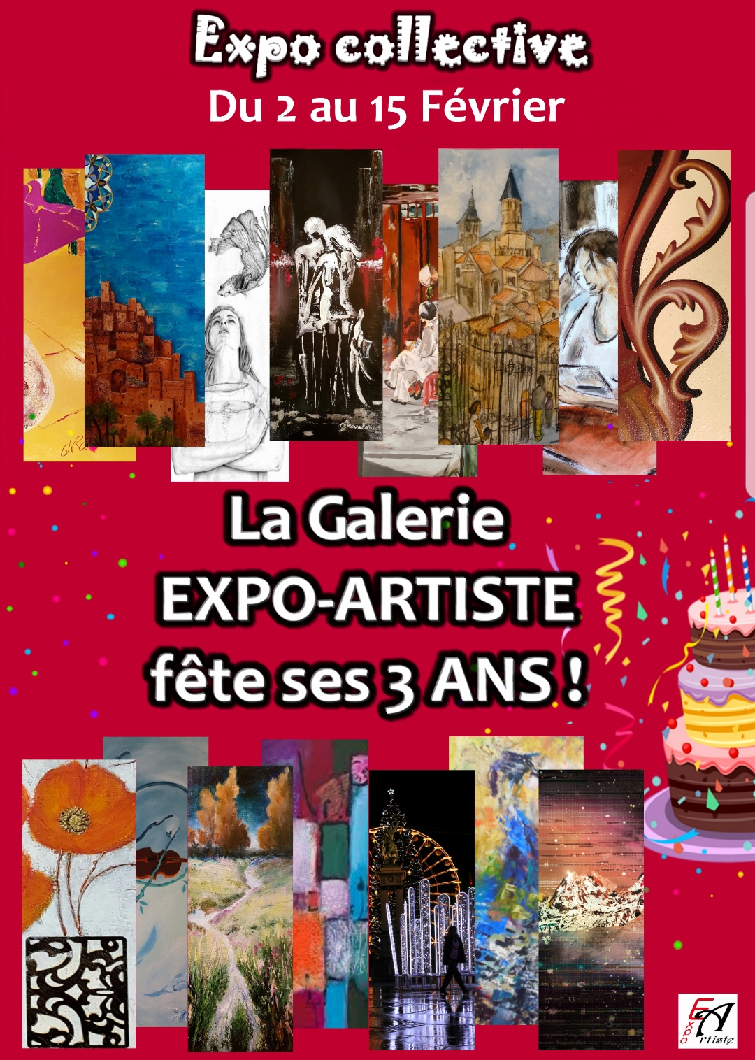 Affiche de l'anniversaire Expo-Artiste